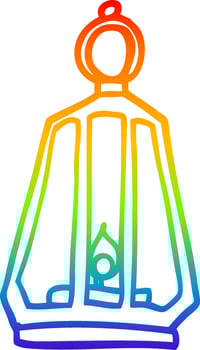 rainbow gradient line drawing cartoon lantern vector