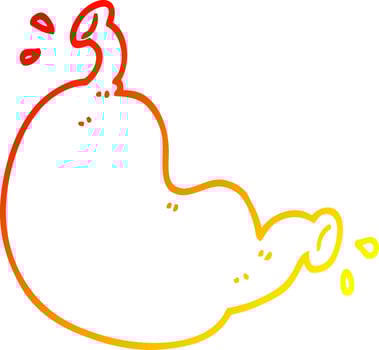 warm gradient line drawing cartoon organ vector