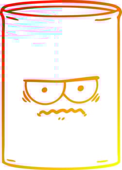warm gradient line drawing cartoon oil drum vector