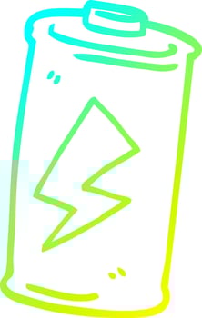 cold gradient line drawing cartoon battery vector