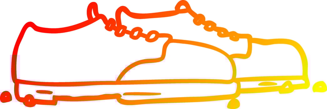 warm gradient line drawing old shoes vector
