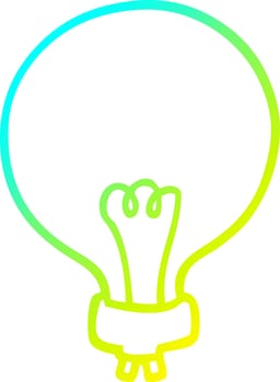 cold gradient line drawing cartoon light bulb vector