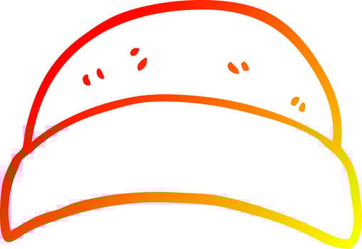 warm gradient line drawing cartoon hat vector