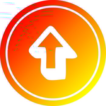 direction arrow circular in hot gradient spectrum vector