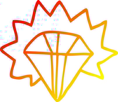 warm gradient line drawing cartoon giant ruby vector