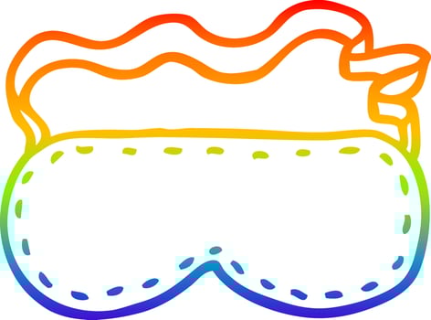 rainbow gradient line drawing cartoon sleeping mask vector