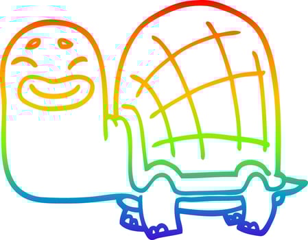 rainbow gradient line drawing cartoon spiky hedgehog vector
