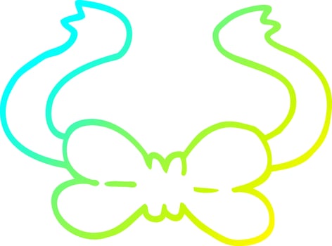 cold gradient line drawing cartoon bow tie vector