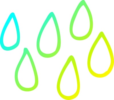 cold gradient line drawing cartoon blood droplets vector
