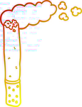 warm gradient line drawing cartoon cigarette vector