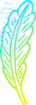 cold gradient line drawing cartoon white feather vector