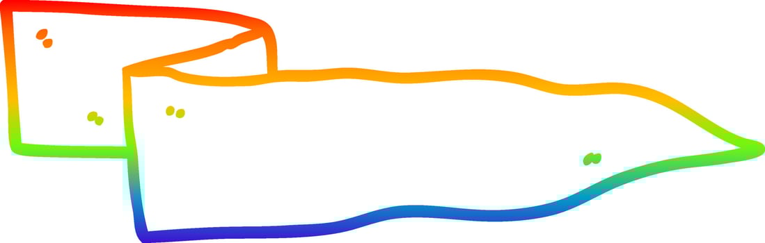 rainbow gradient line drawing cartoon waving banner vector