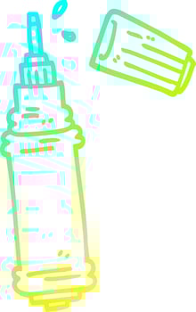 cold gradient line drawing cartoon ink pen vector