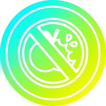 no healthy food circular in cold gradient spectrum vector