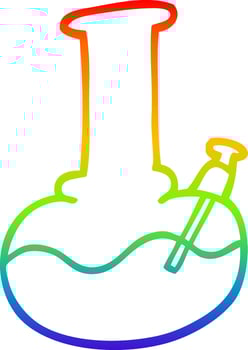 rainbow gradient line drawing cartoon water pipe vector