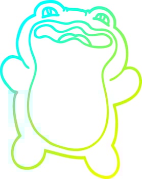 cold gradient line drawing cartoon frog vector