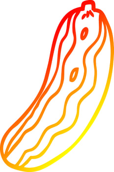 warm gradient line drawing cartoon cucumber plant vector