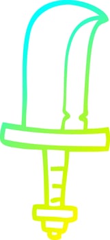 cold gradient line drawing cartoon golden sword vector