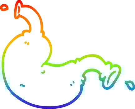 rainbow gradient line drawing cartoon organ vector