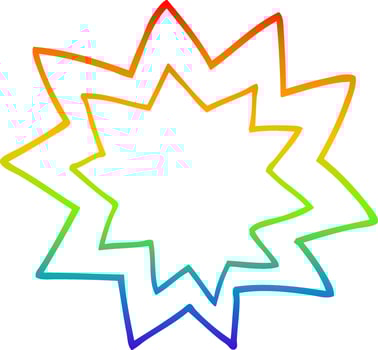 rainbow gradient line drawing cartoon explosion flame vector