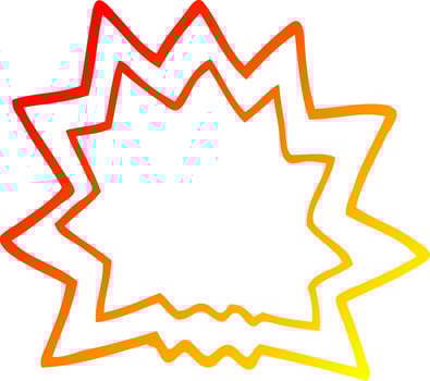 warm gradient line drawing cartoon explosion vector