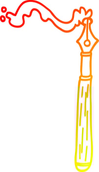 warm gradient line drawing cartoon ink pen vector