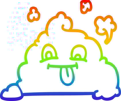 rainbow gradient line drawing cartoon poop vector