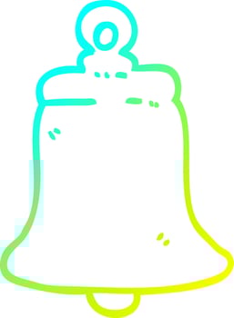 cold gradient line drawing cartoon ringing bell vector