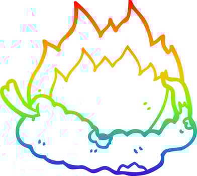 rainbow gradient line drawing cartoon hot chili pepper vector