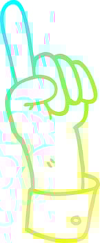 cold gradient line drawing carton of hand gesture vector