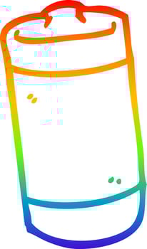 rainbow gradient line drawing cartoon battery vector