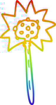 rainbow gradient line drawing cartoon mallet vector
