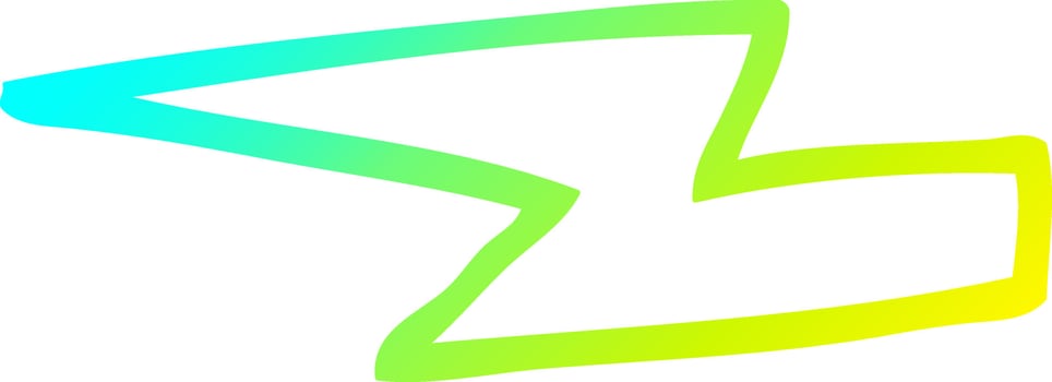 cold gradient line drawing cartoon  lightening bolts vector