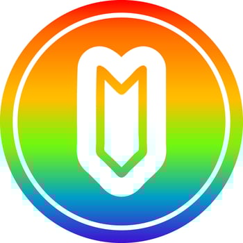 decorative arrow circular in rainbow spectrum vector