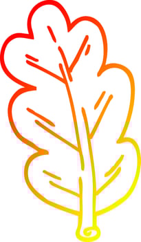 warm gradient line drawing cartoon leaf vector