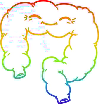 rainbow gradient line drawing cartoon happy colon vector