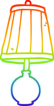 rainbow gradient line drawing cartoon table lamp vector