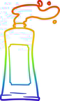 rainbow gradient line drawing cartoon cream in tube vector
