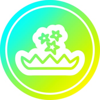 magical flower circular in cold gradient spectrum vector