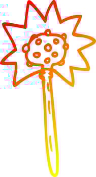 warm gradient line drawing cartoon mallet vector