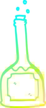 cold gradient line drawing cartoon bottle of red wine vector
