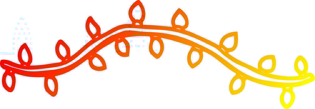 warm gradient line drawing cartoon christmas lights vector