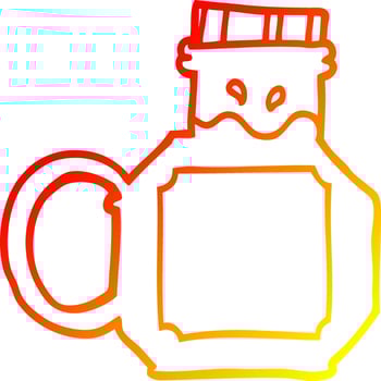 warm gradient line drawing cartoon honey vector