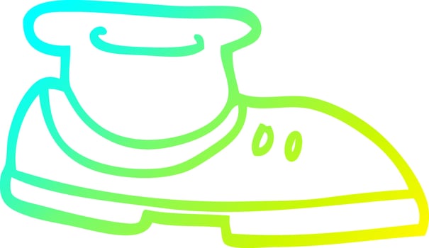 cold gradient line drawing cartoon shoe with sock vector