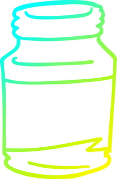 cold gradient line drawing cartoon pill jar vector