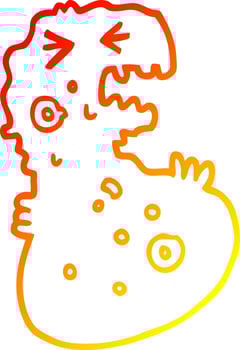 warm gradient line drawing cartoon germ vector