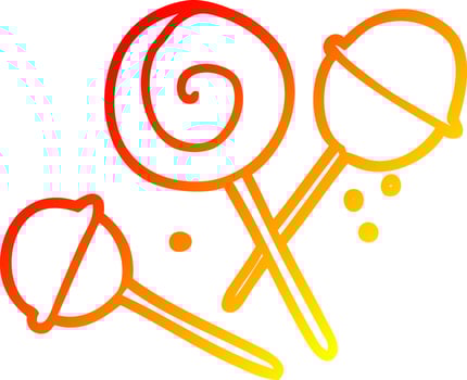 warm gradient line drawing traditional lollipop vector