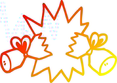 warm gradient line drawing cartoon cracker vector
