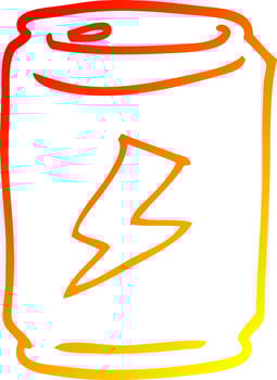 warm gradient line drawing cartoon can vector