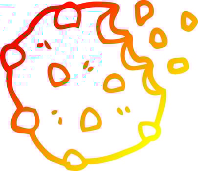 warm gradient line drawing cartoon chocolate biscuit vector
